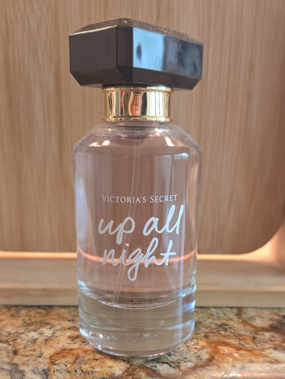 Victoria's Secret Up All Night Bottle with Gold Accent and Black Cap